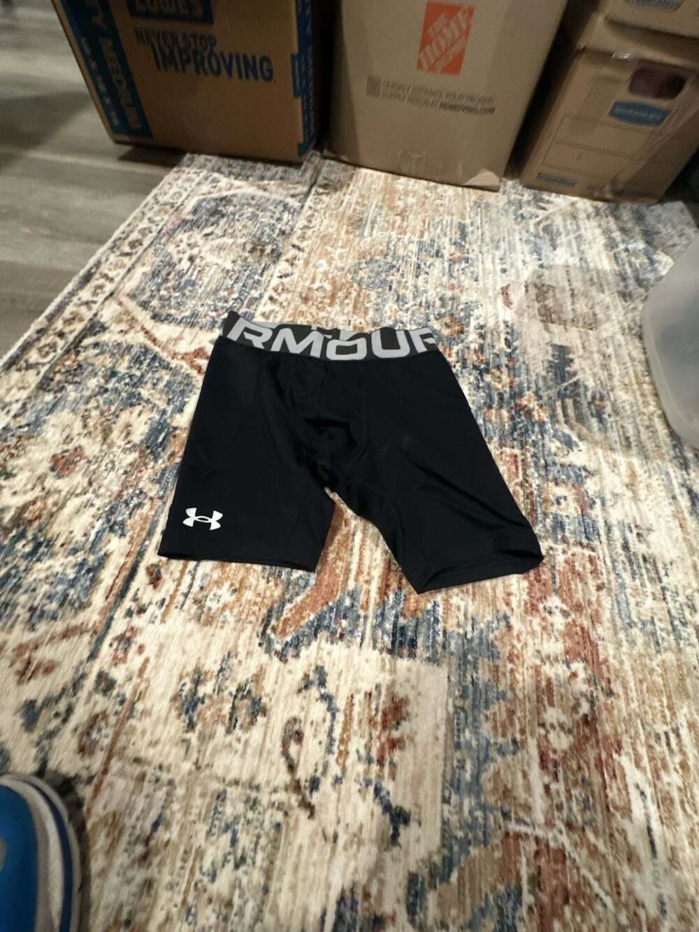 Under Armour Boys HeatGear Compression Shorts Black Youth Large